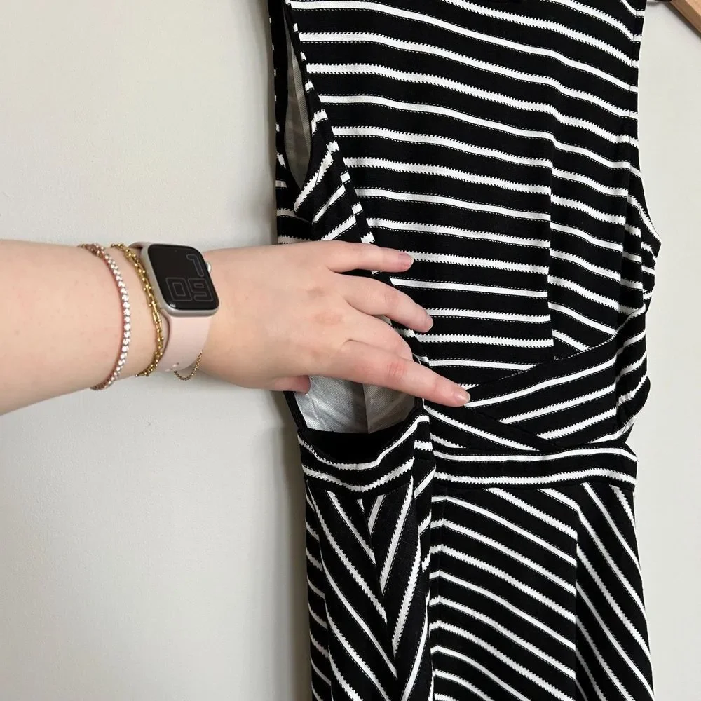 Xhilaration Striped Fit and Flare Cut Out Dress
